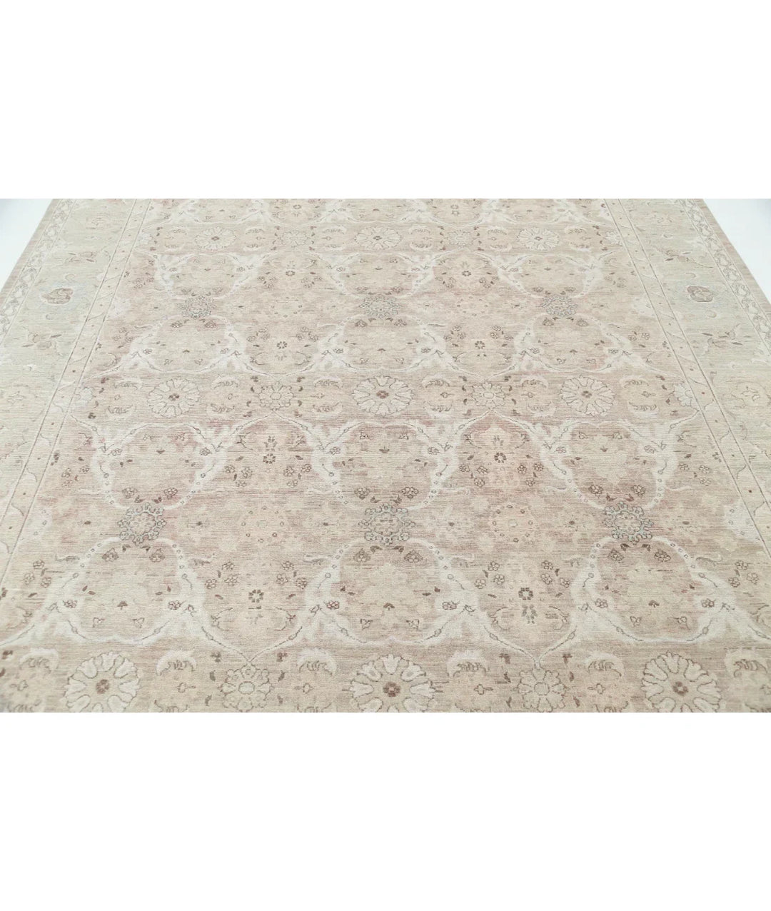 Brown Afghan Tabriz Rug 8' 2" x 10' 2" Hand-Knotted | No. AT99514