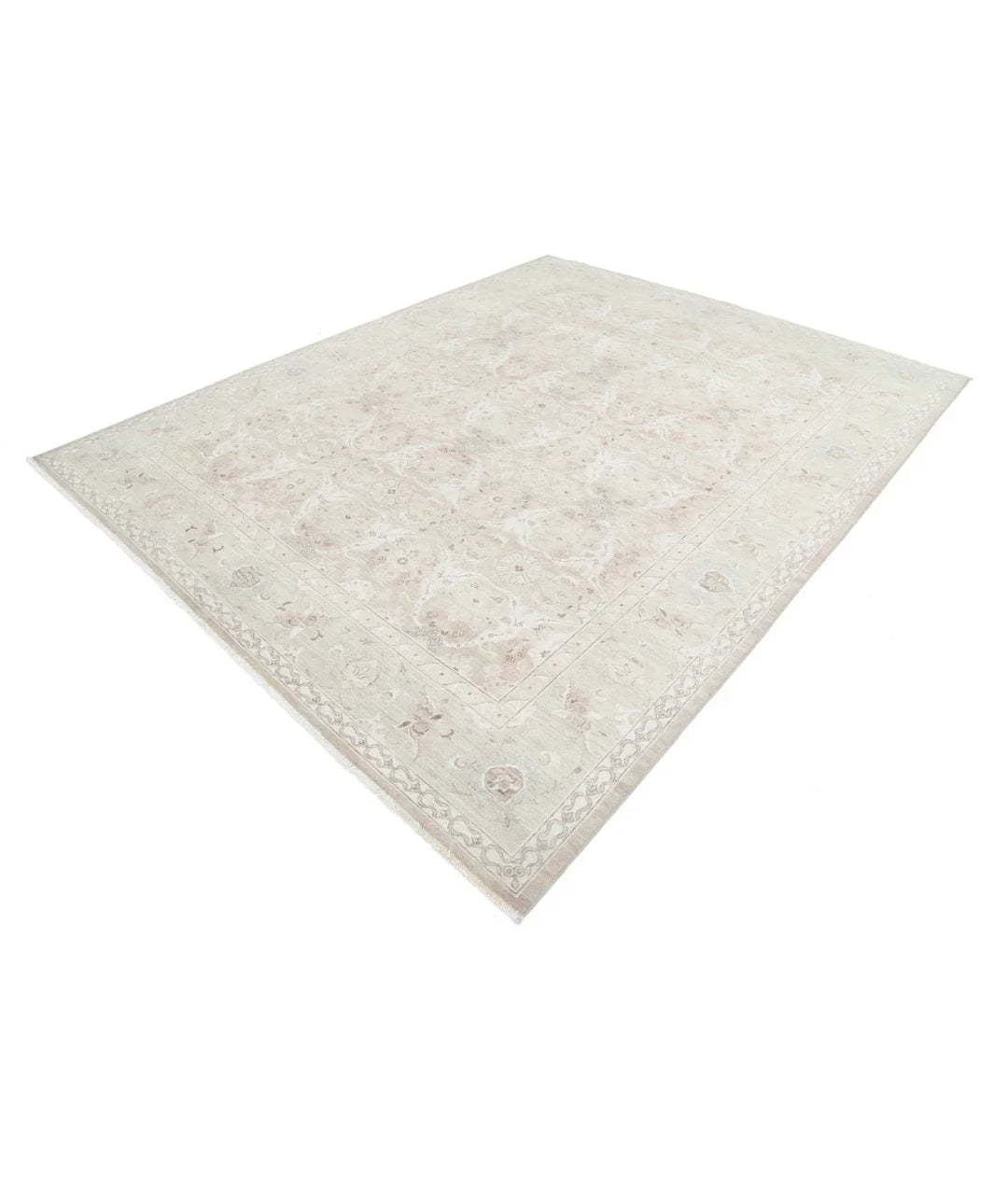 Brown Afghan Tabriz Rug 8' 2" x 10' 2" Hand-Knotted | No. AT99514