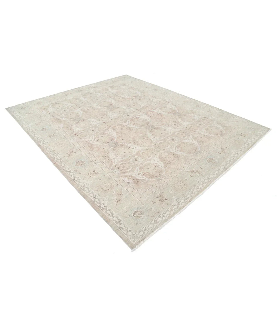Brown Afghan Tabriz Rug 8' 2" x 10' 2" Hand-Knotted | No. AT99514