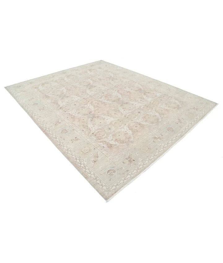 Brown Afghan Tabriz Rug 8' 2" x 10' 2" Hand-Knotted | No. AT99514