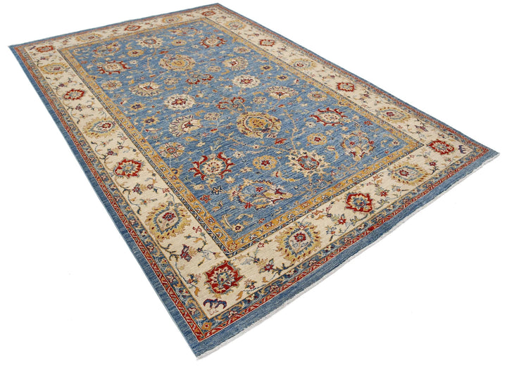 Afghan Ziegler Rug 6' 8" x 9' 8" Hand-Knotted | No. AT99561