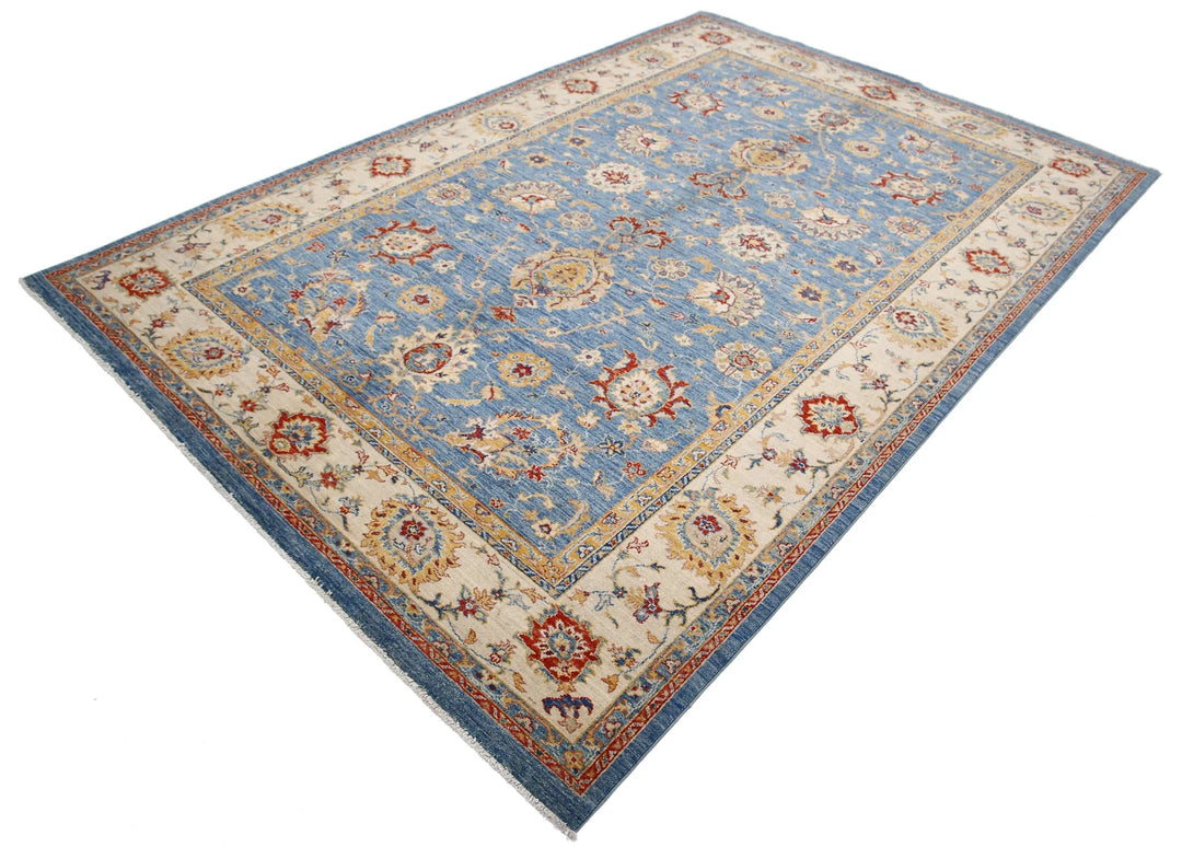 Afghan Ziegler Rug 6' 8" x 9' 8" Hand-Knotted | No. AT99561