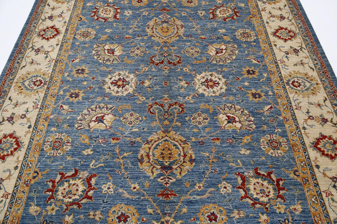 Afghan Ziegler Rug 6' 8" x 9' 8" Hand-Knotted | No. AT99561