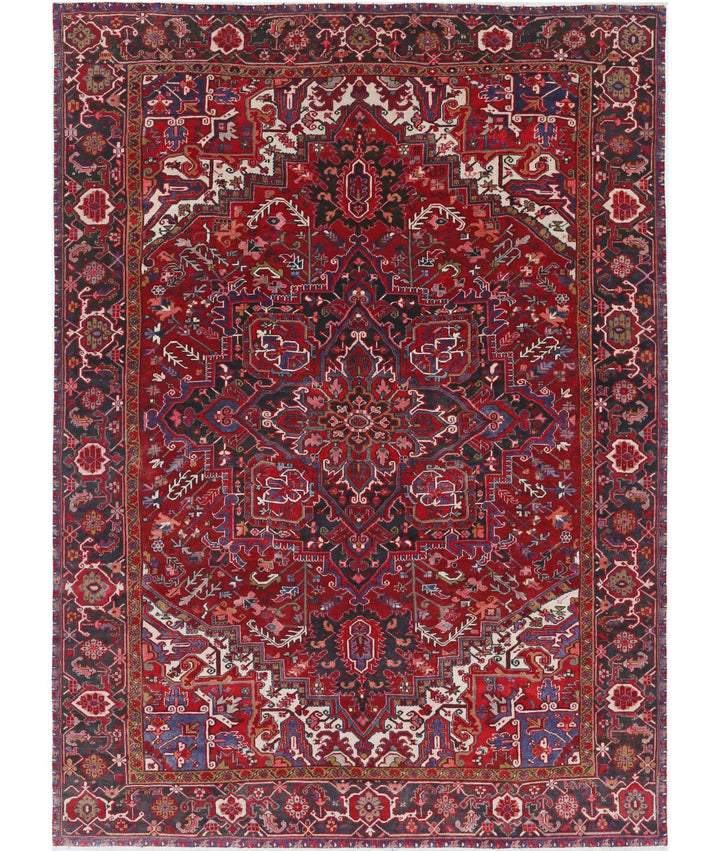 Persian Heriz Rug 8' 1" x 11' 2" Hand-Knotted | No. AT99567