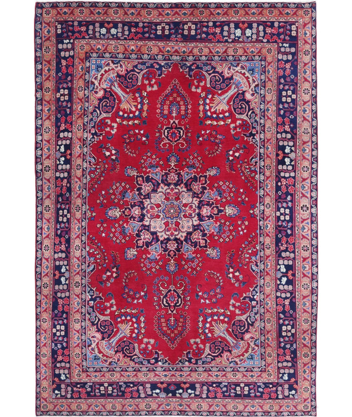Persian Mashad Rug 6' 4" x 9' 4" Hand-Knotted | No. AT99659