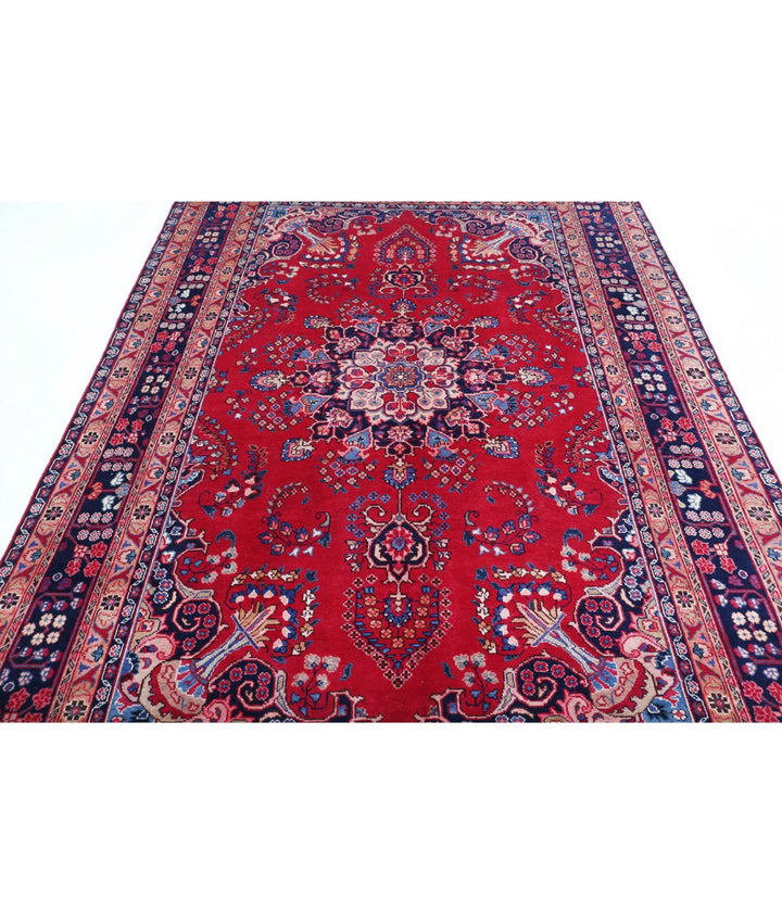 Persian Mashad Rug 6' 4" x 9' 4" Hand-Knotted | No. AT99659
