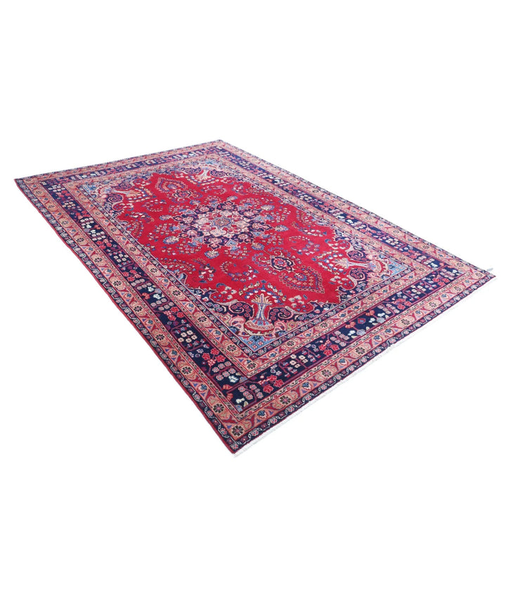 Persian Mashad Rug 6' 4" x 9' 4" Hand-Knotted | No. AT99659