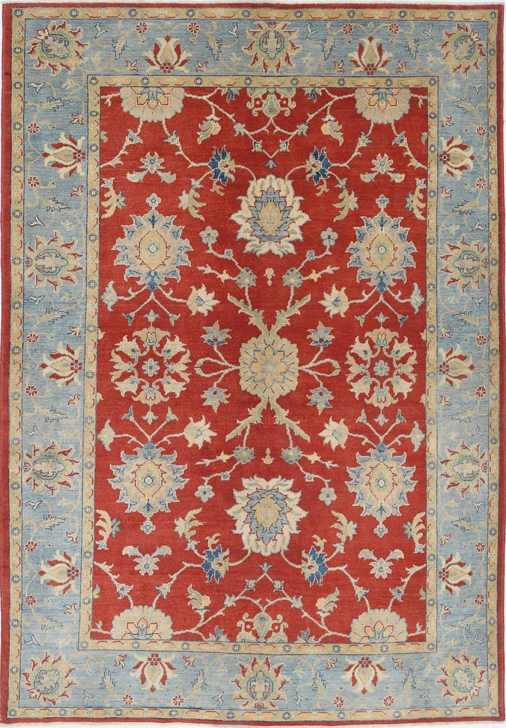Afghan Ziegler Rug 6' 0" x 8' 10" Hand-Knotted | No. AT99714