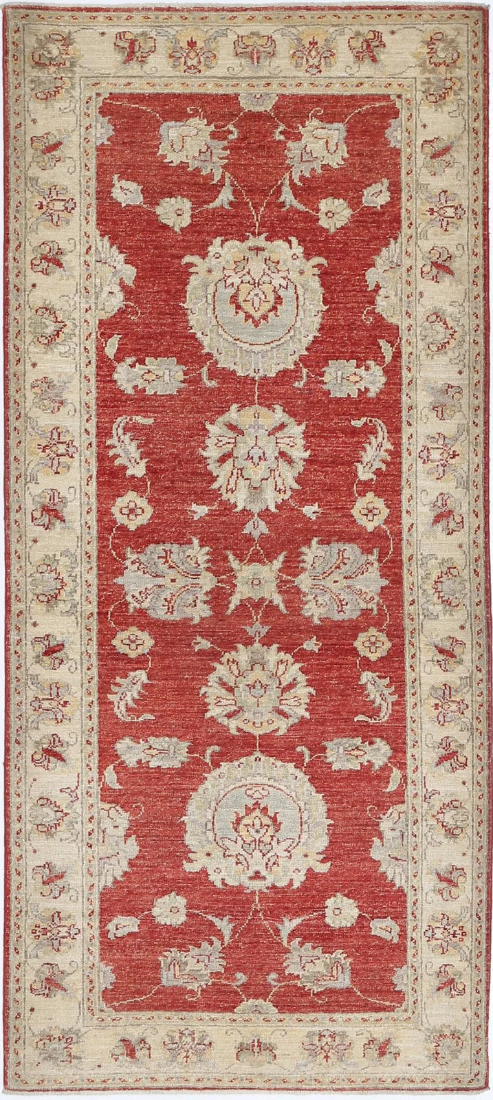 Red Afghan Ziegler Rug 2' 9" x 6' 6" Hand-Knotted | No. AT99766