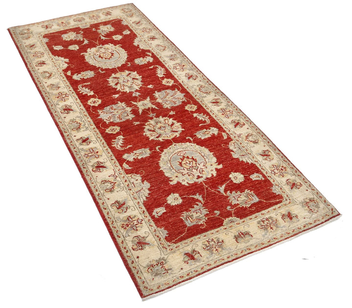 Red Afghan Ziegler Rug 2' 9" x 6' 6" Hand-Knotted | No. AT99766