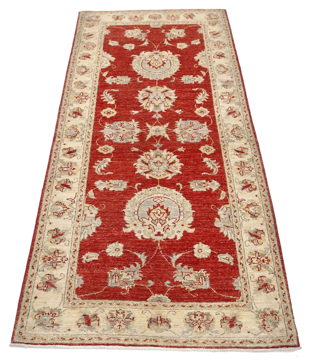 Red Afghan Ziegler Rug 2' 9" x 6' 6" Hand-Knotted | No. AT99766