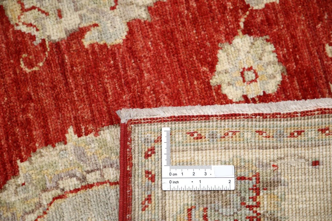 Red Afghan Ziegler Rug 2' 9" x 6' 6" Hand-Knotted | No. AT99766