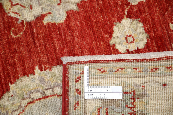 Red Afghan Ziegler Rug 2' 9" x 6' 6" Hand-Knotted | No. AT99766