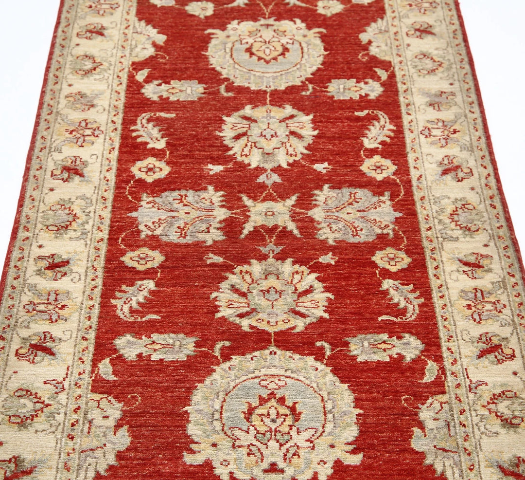 Red Afghan Ziegler Rug 2' 9" x 6' 6" Hand-Knotted | No. AT99766
