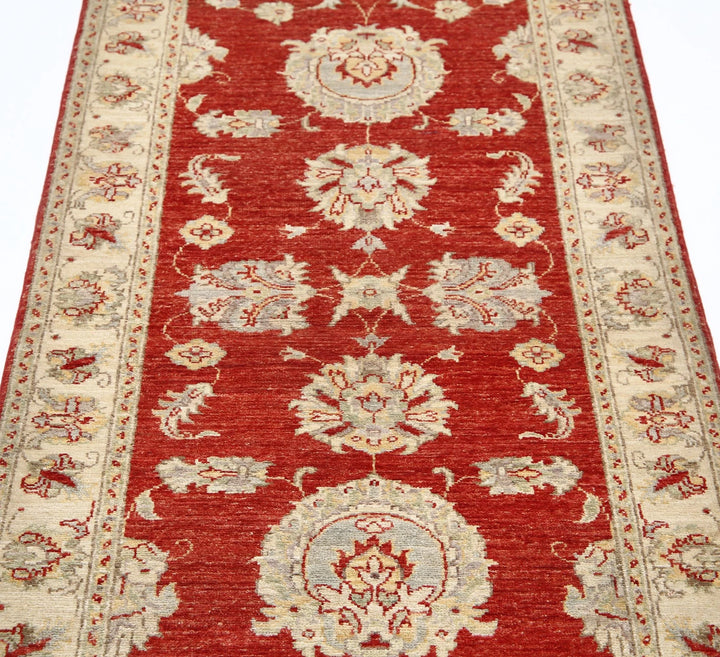 Red Afghan Ziegler Rug 2' 9" x 6' 6" Hand-Knotted | No. AT99766