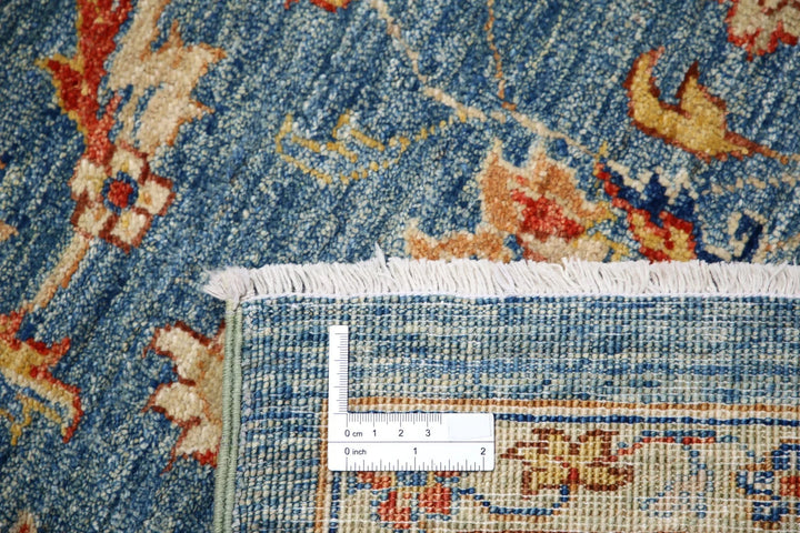 Blue Afghan Oriental Rug 5' 8" x 7' 8" Hand-Knotted | No. AT99780