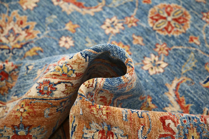 Blue Afghan Oriental Rug 5' 8" x 7' 8" Hand-Knotted | No. AT99780