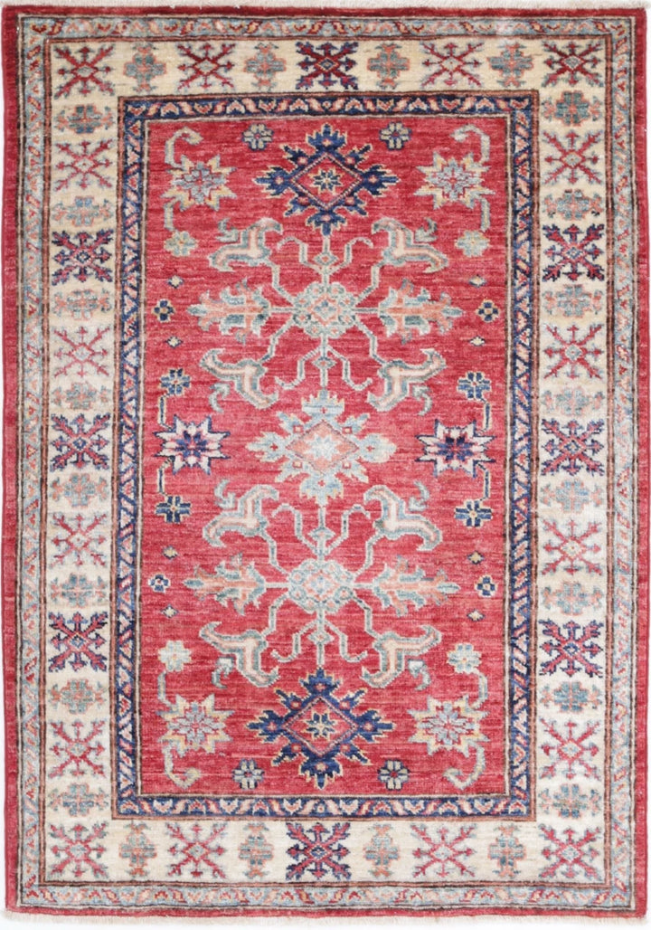 Afghan Royal Kazak Rug 2' 10" x 4' 0" Hand-Knotted | No. AT99829