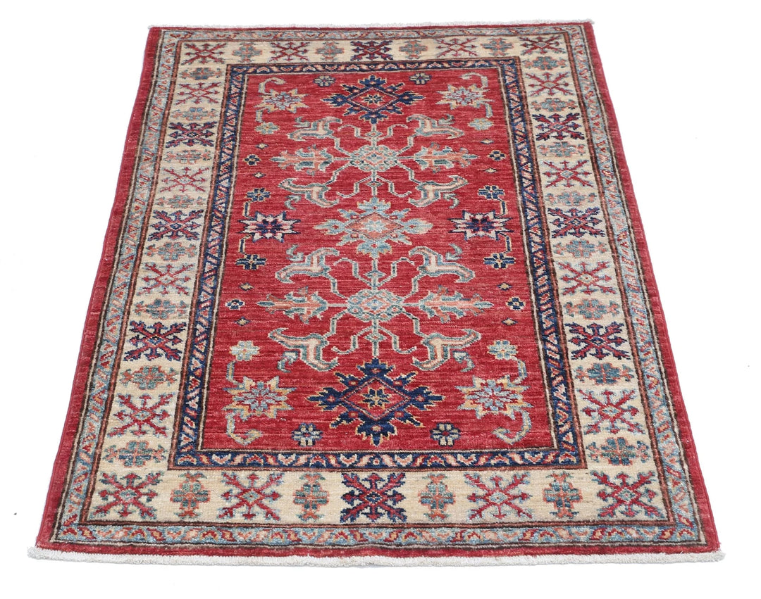 Afghan Royal Kazak Rug 2' 10" x 4' 0" Hand-Knotted | No. AT99829