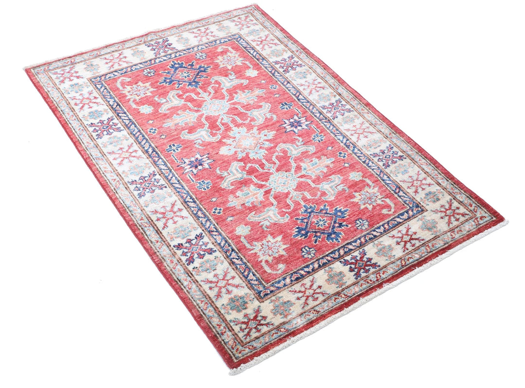 Afghan Royal Kazak Rug 2' 10" x 4' 0" Hand-Knotted | No. AT99829