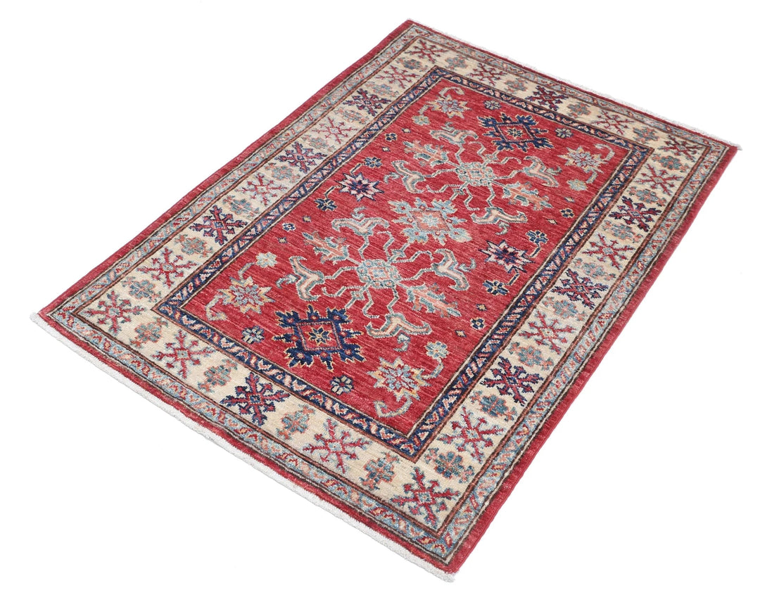 Afghan Royal Kazak Rug 2' 10" x 4' 0" Hand-Knotted | No. AT99829