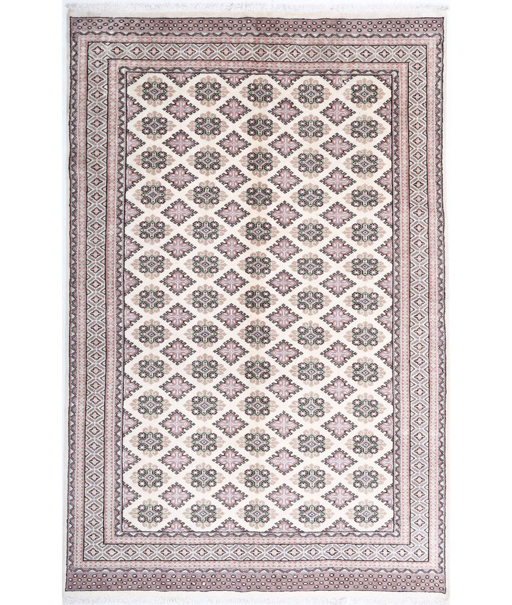 Pakistani Bokhara Rug 6' 0" x 9' 5" Hand-Knotted | No. AT99844