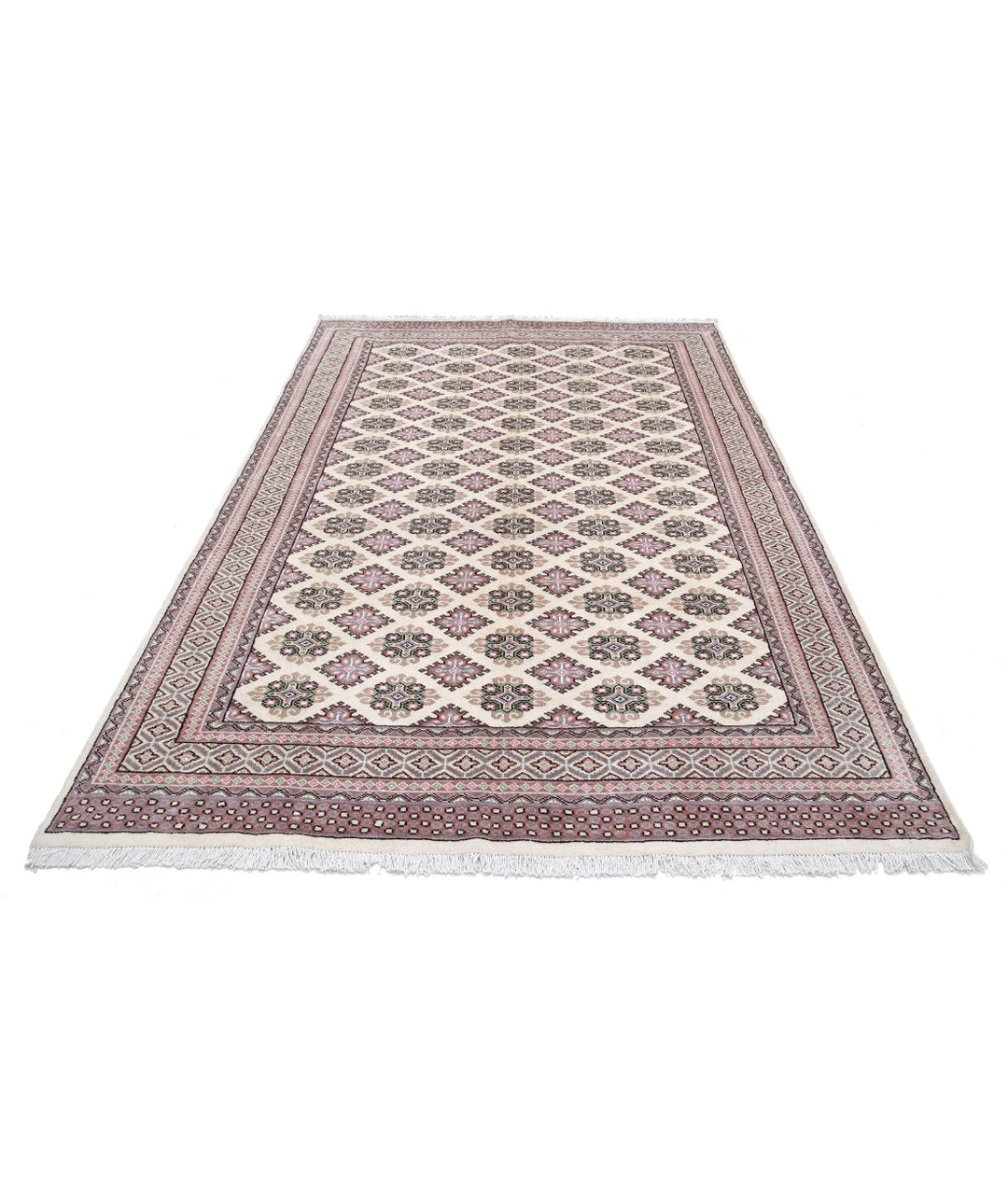 Pakistani Bokhara Rug 6' 0" x 9' 5" Hand-Knotted | No. AT99844