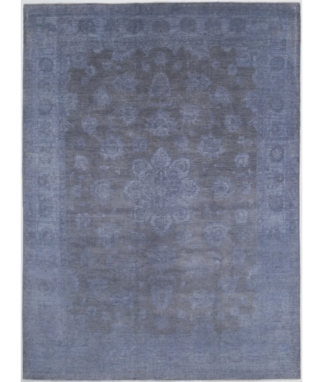 Blue Afghan Overdye Rug 8' 11" x 12' 2" Hand-Knotted | No. AT99856