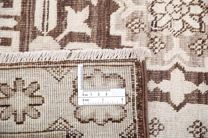 Brown Afghan Tabriz Rug 8' 9" x 11' 6" Hand-Knotted | No. AT99859