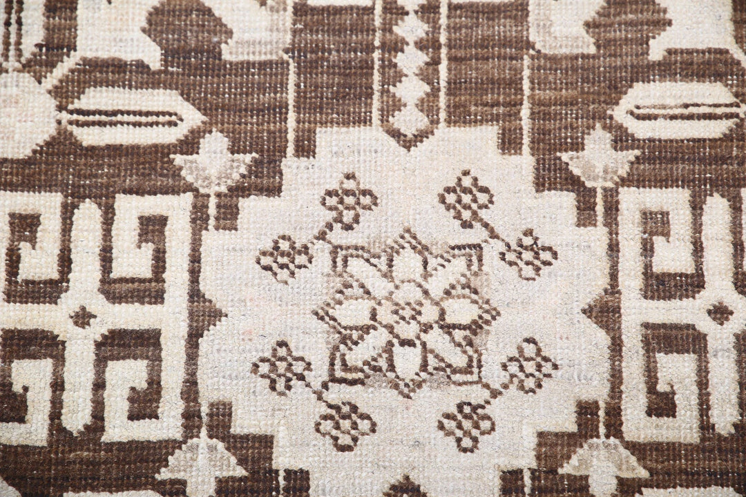 Brown Afghan Tabriz Rug 8' 9" x 11' 6" Hand-Knotted | No. AT99859