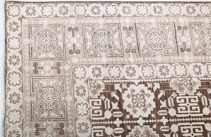 Brown Afghan Tabriz Rug 8' 9" x 11' 6" Hand-Knotted | No. AT99859