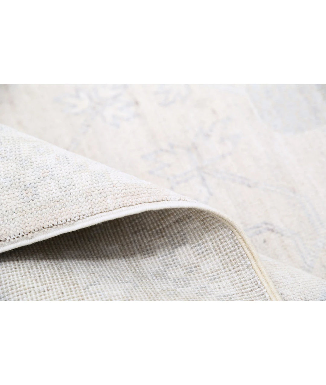 Ivory Afghan Oriental Rug 7' 11" x 9' 10" Hand-Knotted | No. AT999194