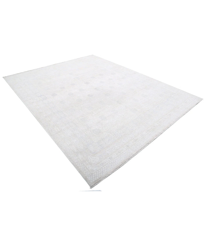 Ivory Afghan Oriental Rug 7' 11" x 9' 10" Hand-Knotted | No. AT999194