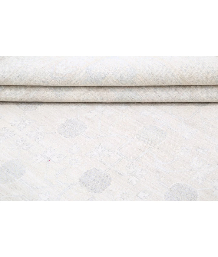 Ivory Afghan Oriental Rug 7' 11" x 9' 10" Hand-Knotted | No. AT999194