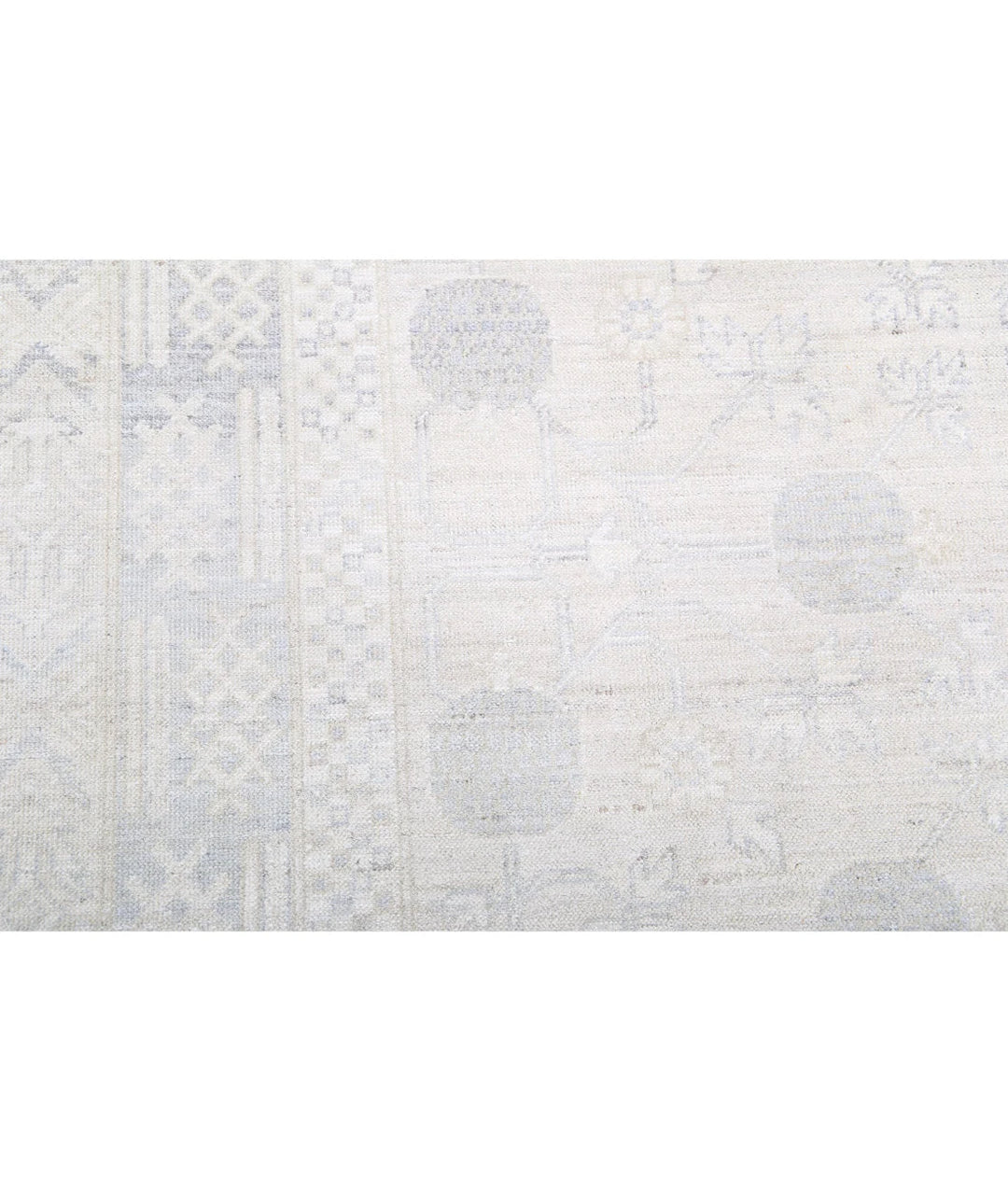 Ivory Afghan Oriental Rug 7' 11" x 9' 10" Hand-Knotted | No. AT999194