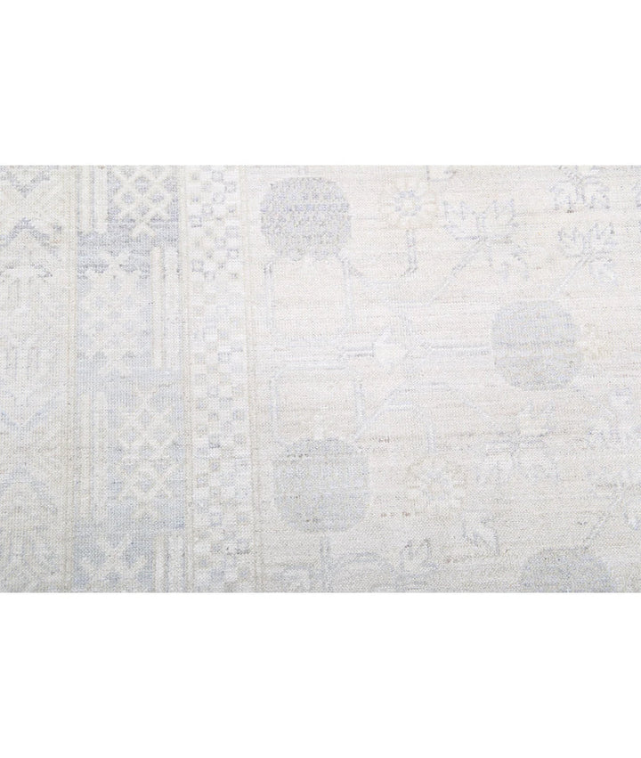 Ivory Afghan Oriental Rug 7' 11" x 9' 10" Hand-Knotted | No. AT999194