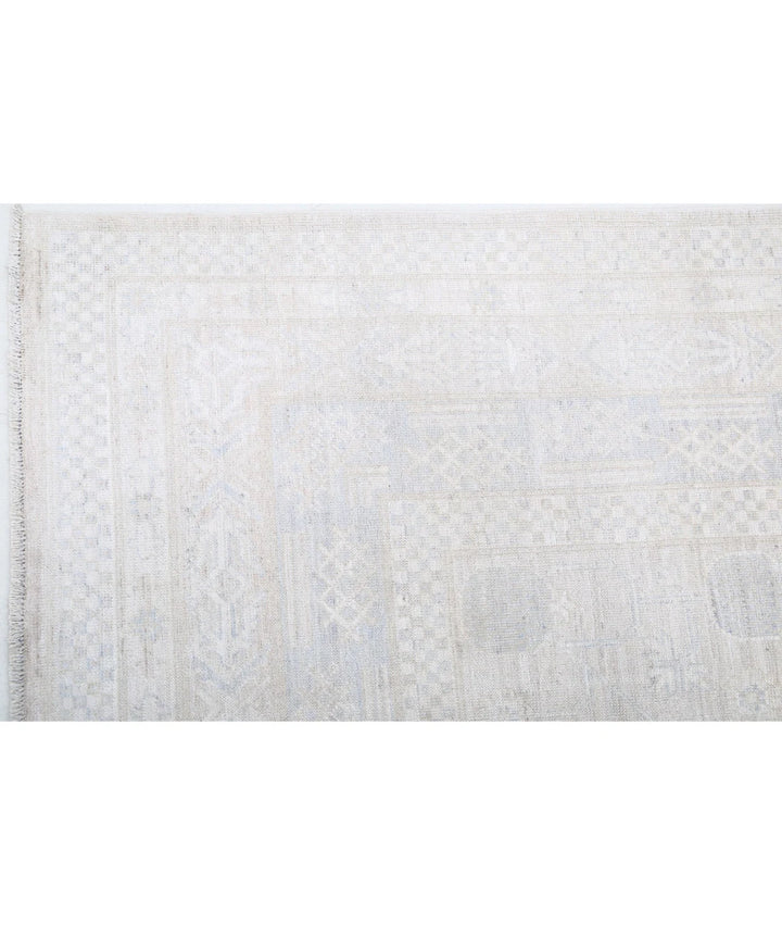 Ivory Afghan Oriental Rug 7' 11" x 9' 10" Hand-Knotted | No. AT999194