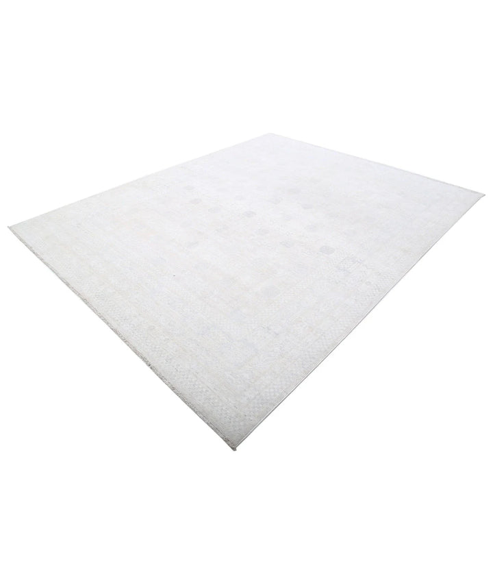 Ivory Afghan Oriental Rug 7' 11" x 9' 10" Hand-Knotted | No. AT999194