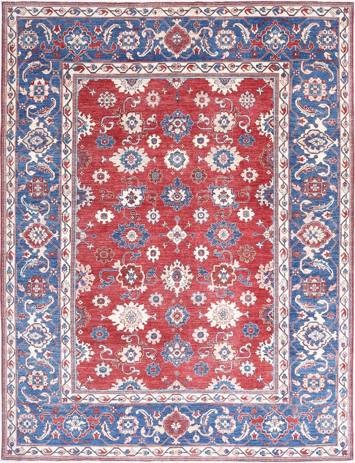 Red Afghan Ziegler Rug 8' 10" x 11' 7" Hand-Knotted | No. AT99927