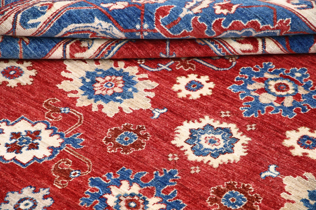 Red Afghan Ziegler Rug 8' 10" x 11' 7" Hand-Knotted | No. AT99927