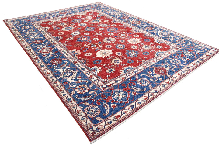 Red Afghan Ziegler Rug 8' 10" x 11' 7" Hand-Knotted | No. AT99927