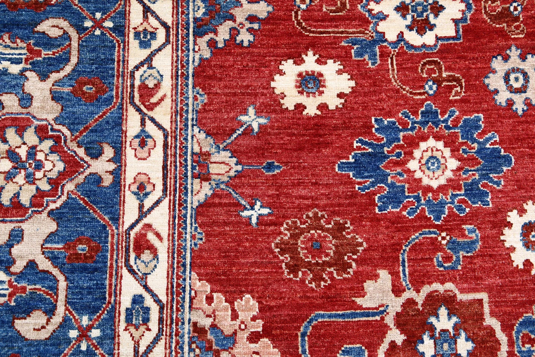 Red Afghan Ziegler Rug 8' 10" x 11' 7" Hand-Knotted | No. AT99927