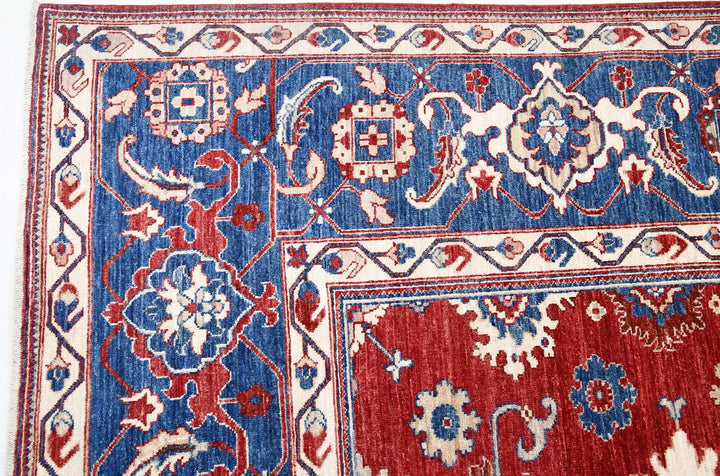 Red Afghan Ziegler Rug 8' 10" x 11' 7" Hand-Knotted | No. AT99927