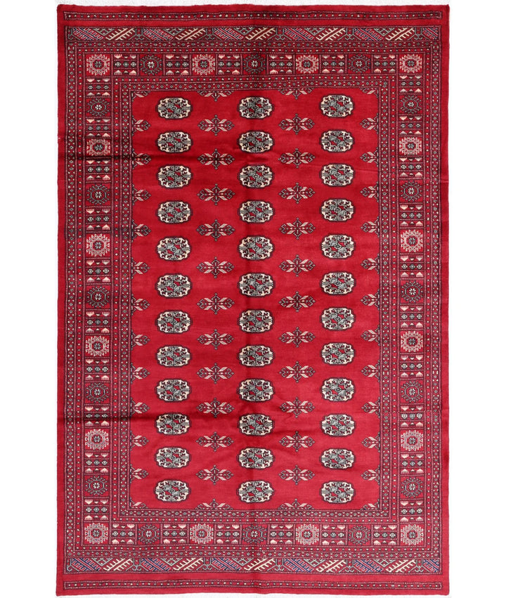 Red Pakistani Tribal Rug 5'7" x 8'7" Hand-Knotted