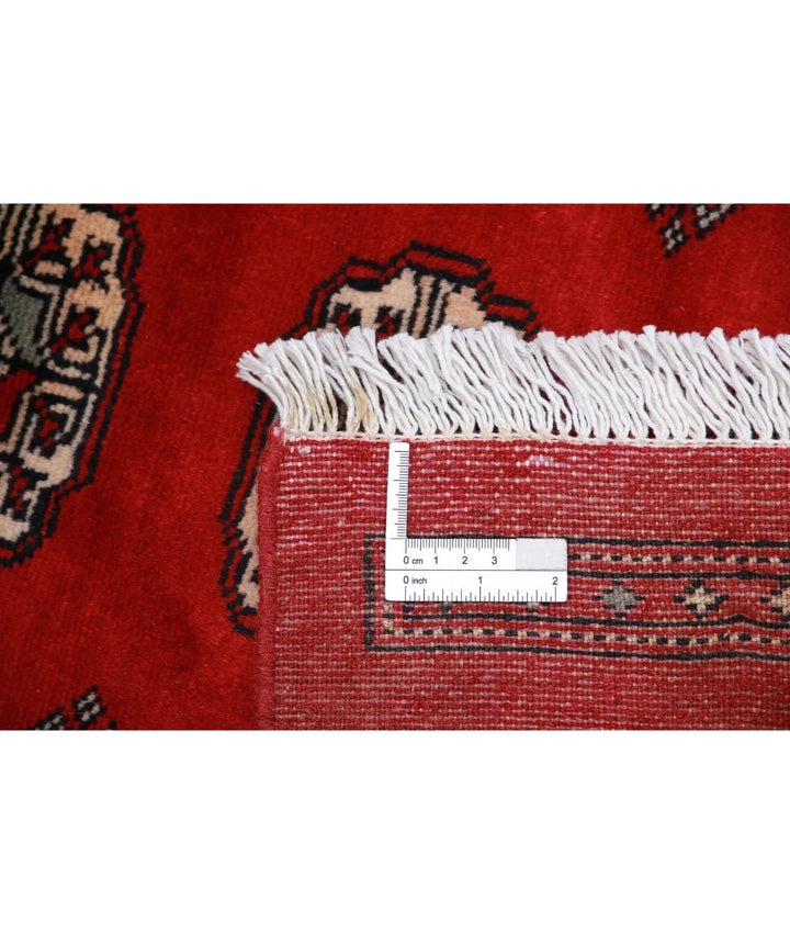 Red Pakistani Tribal Rug 5'7" x 8'7" Hand-Knotted detail