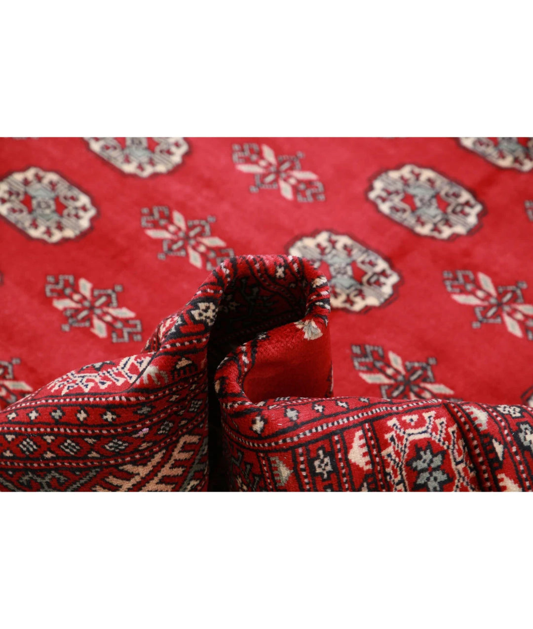 Red Pakistani Tribal Rug 5'7" x 8'7" Hand-Knotted view