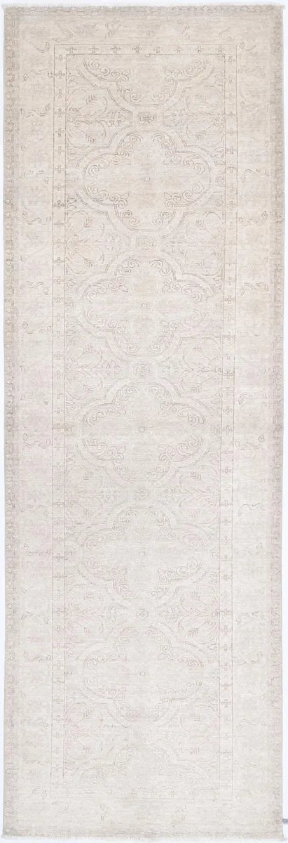 Grey Pakistani Tabriz Rug 3'0" x 10'1" Hand-Knotted | No. AV74421