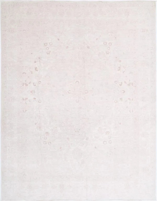 Pink Afghan Tabriz Rug 8' 9" x 11' 3" Hand-Knotted | No. AV76339