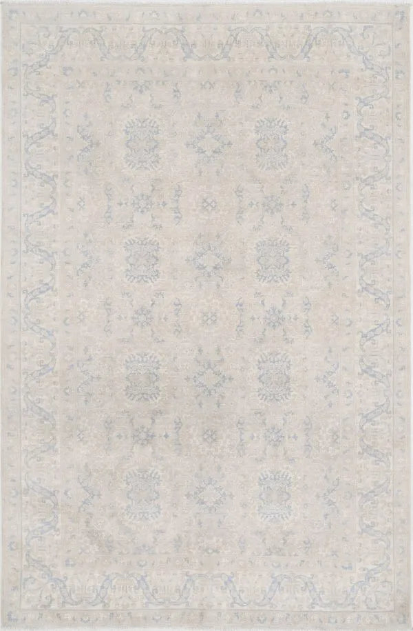 Brown Pakistani Tabriz Rug 5'8" x 8'9" Hand-Knotted | No. AV79563
