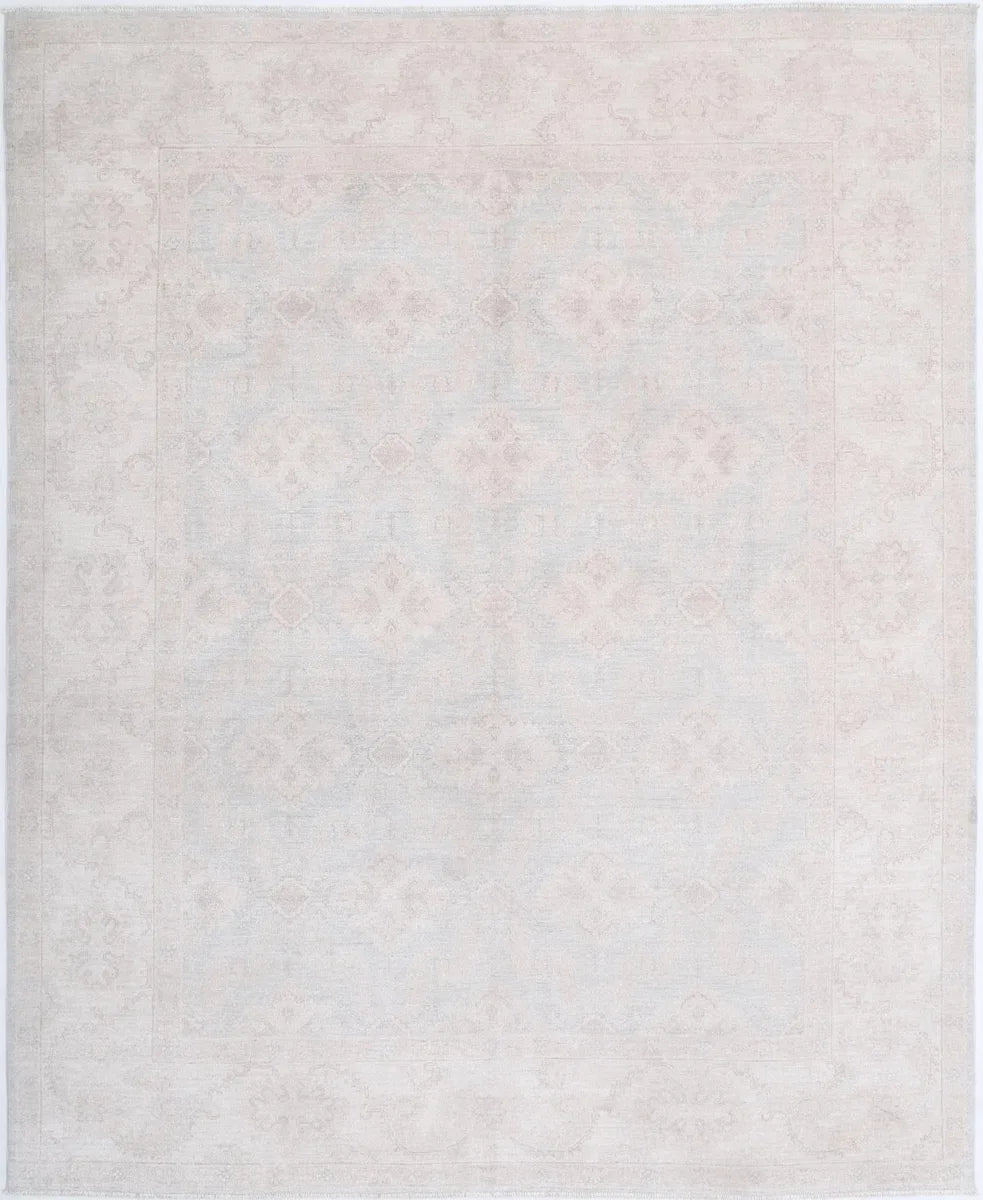 Blue Pakistani Serenity Rug 7'10" x 9'7" Hand-Knotted | No. AV89104